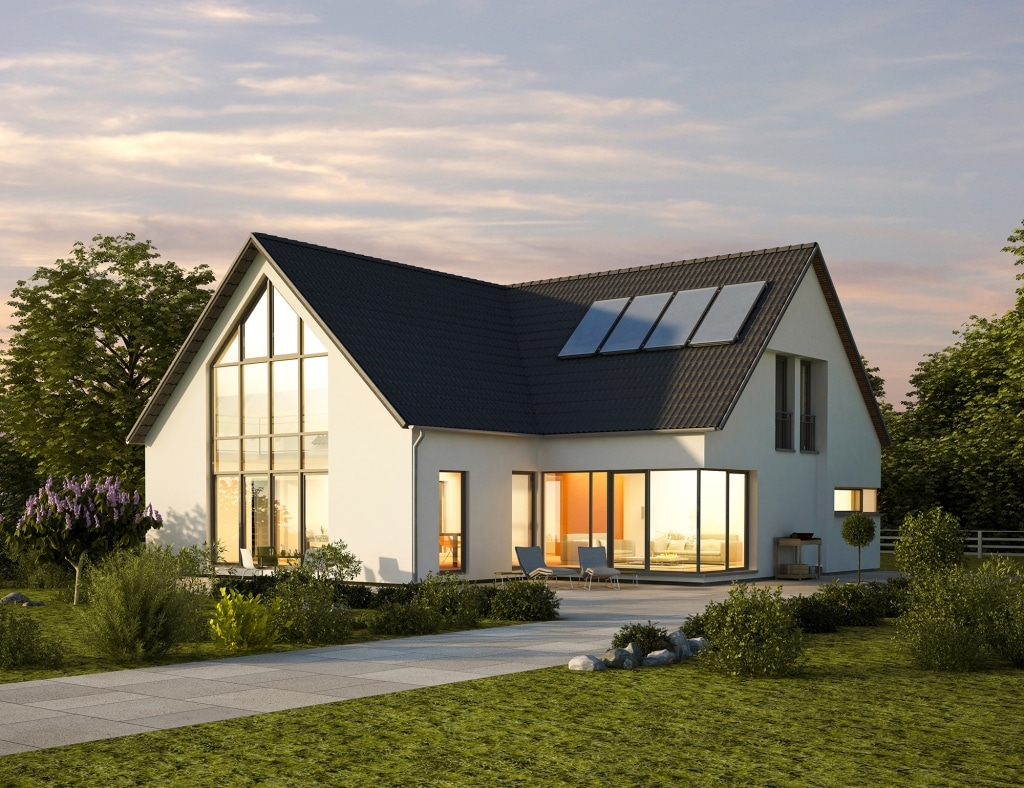 Modernes Einfamililenhaus mit Solaranlage | Hargassner