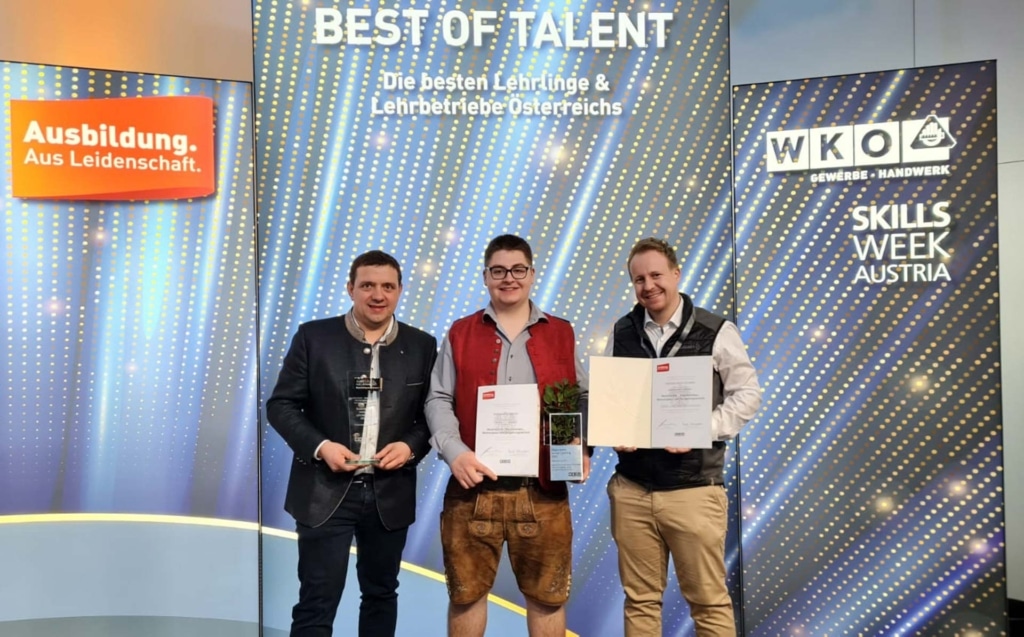 Anton Hargassner, Matthias Lorenz & Marcel Rieder bei der Auszeichnung Best of Talent