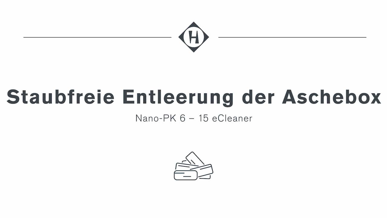 Videoanleitung zur staubfreien Entleerung der Aschebox Pelletkessel Nano-PK 6–16 eCleaner | Hargassner