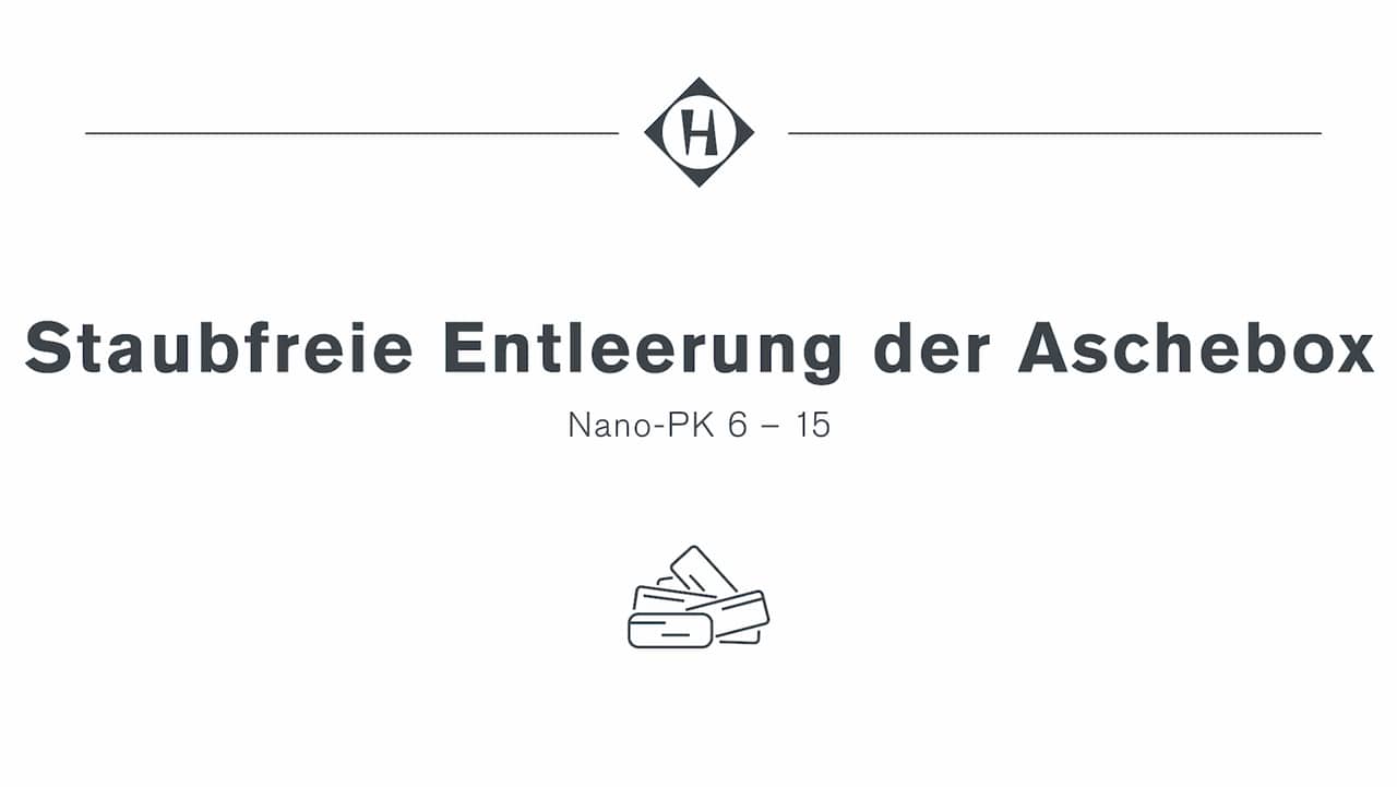 Videoanleitung zur staubfreien Entleerung der Aschebox Pelletkessel Nano-PK 6–16 | Hargassner