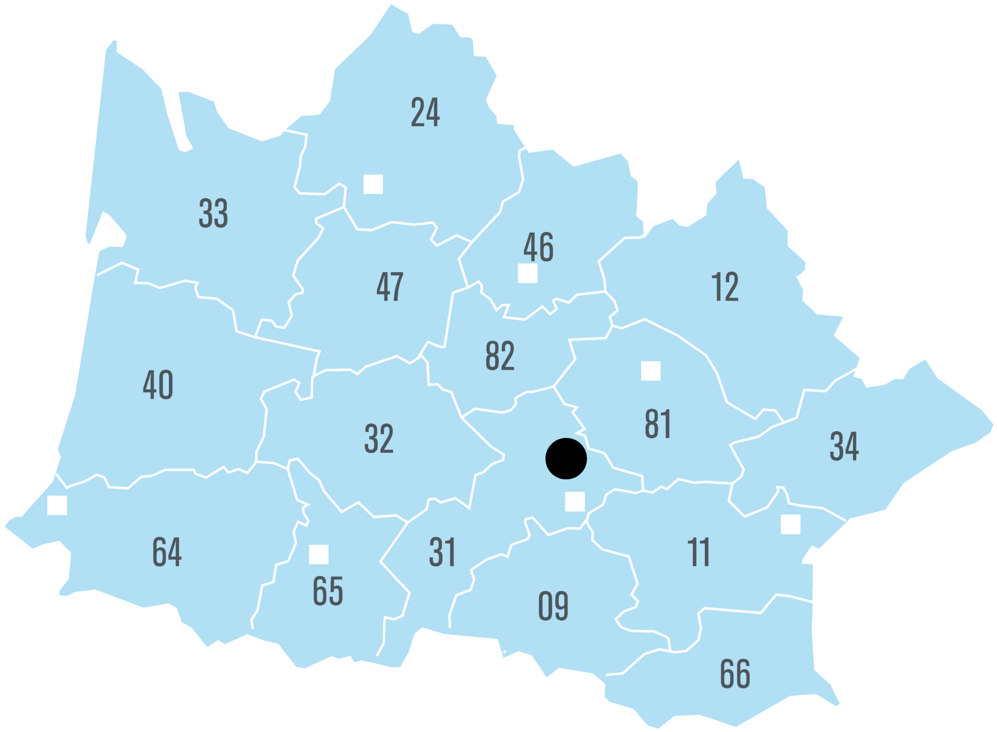 Découpage du secteur géographique de HARGASSNER France SUD-OUEST