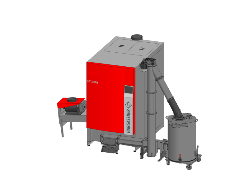 Eco-HK wood chip heating system with M-AFS ash conveyor system | Hargassner