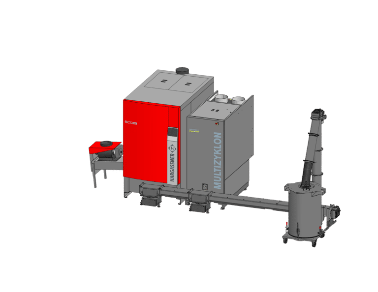 Chauffage au bois déchiqueté Eco-HK avec multicyclone et système de transport des cendres M-AFS | Hargassner