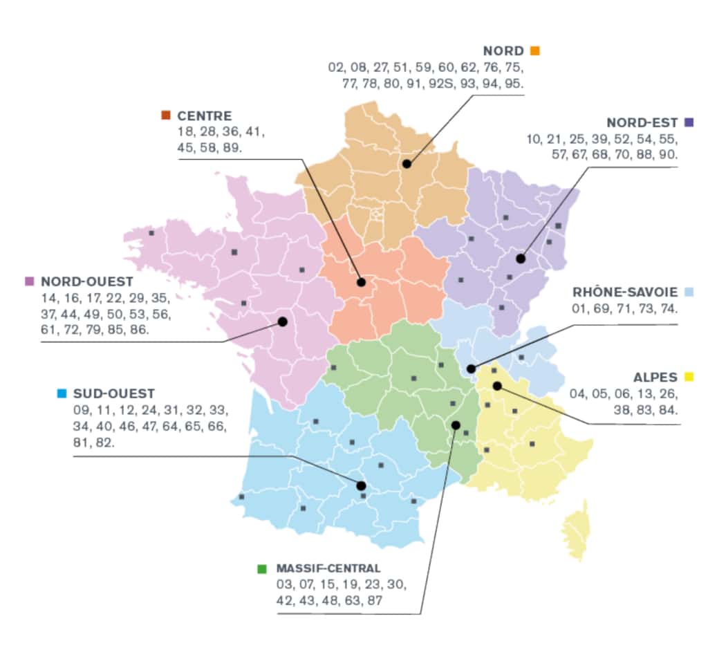 Carte du réseau de concessions HARGASSNER France