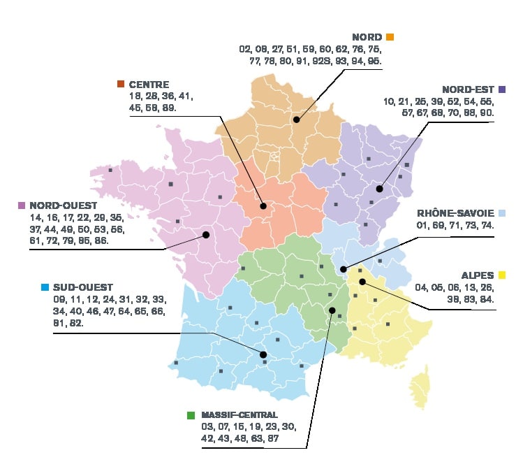 Carte du réseau de concessions HARGASSNER France