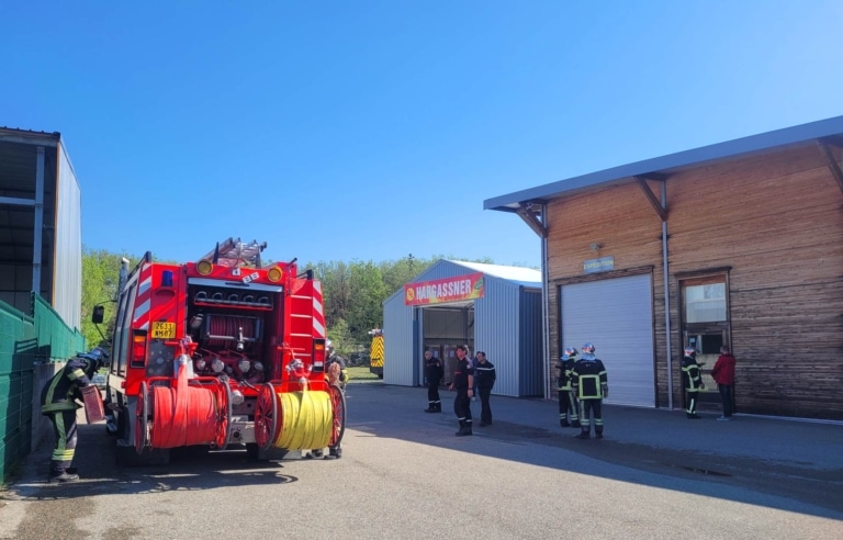 entrainement des sapeurs pompiers chez Hargassner France