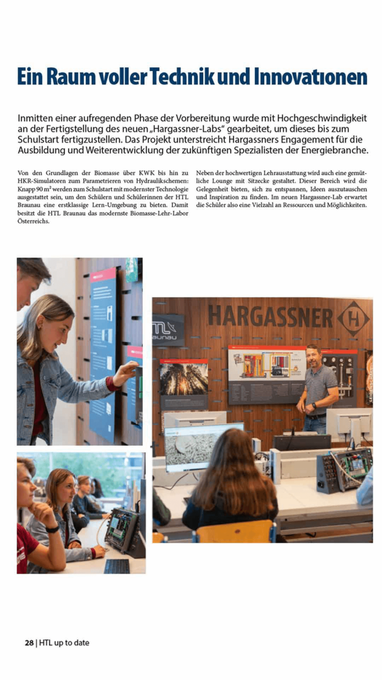 HTL up to date Zeitschrift Artikel über Hargassner | Hargassner