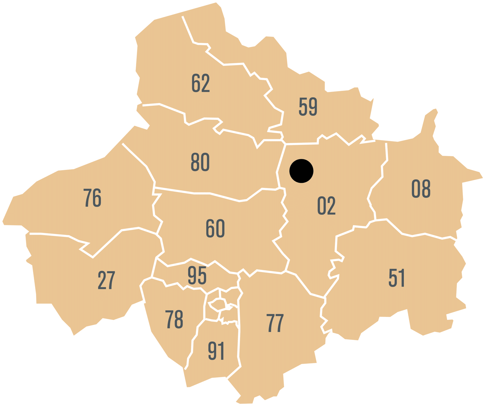 Découpage du secteur géographique de HARGASSNER France NORD
