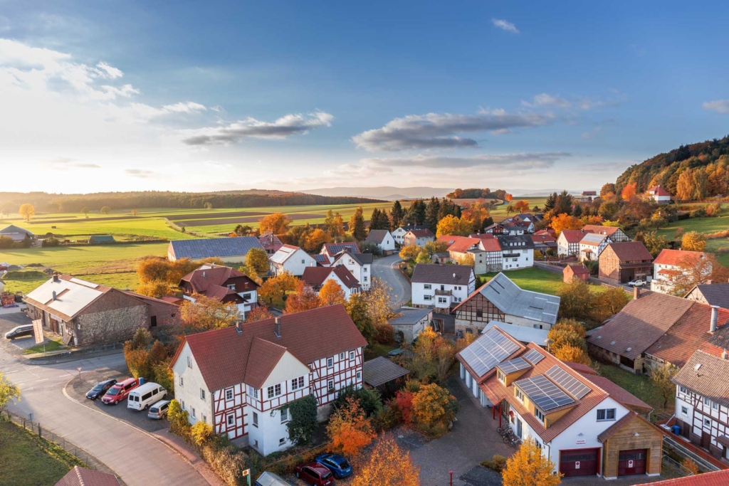 vue aérienne d'un village
