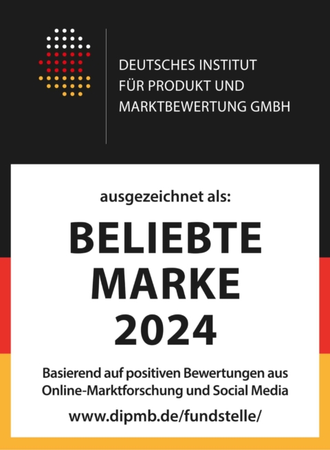 Das Gütesiegel "Beliebte Marke 2024", welches Hargassner vom Deutschen Institut für Produkt- und Marktbewertung erhalten hat