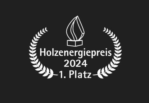 Das Logo des Holzenergiepreises 2024 für den ersten Platz