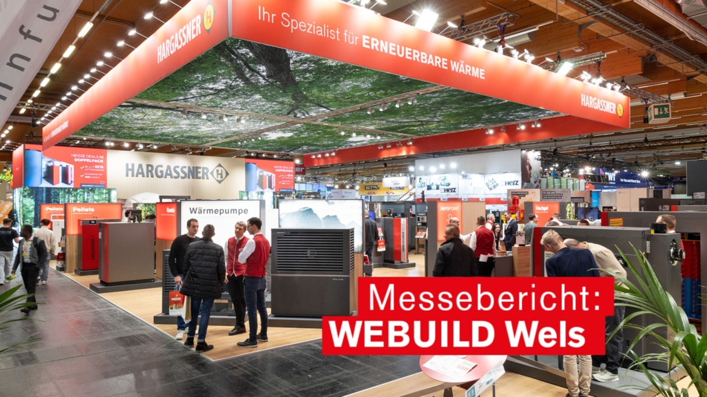 Foto vom neuen Hargassner Messestand auf der WEBUILD in Wels - Vorschau für TV1-Bericht