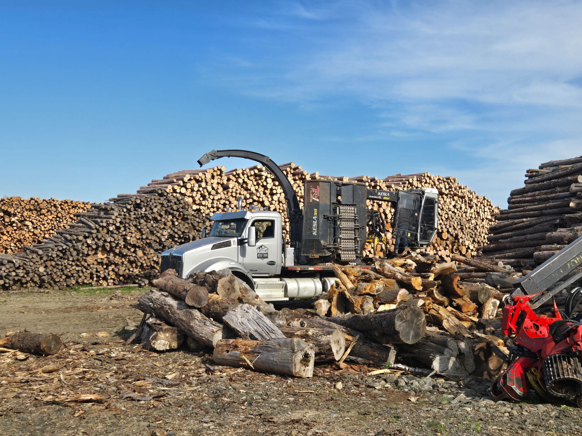 Wood chipper - Reference Eco-HK wood chip boiler, Ferme Routina, Compton Quebec