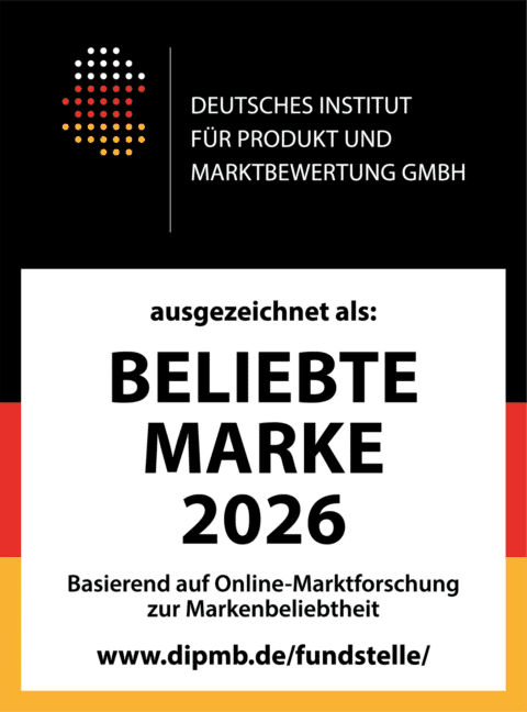 Das Gütesiegel "Beliebte Marke 2026", welches Hargassner vom Deutschen Institut für Produkt- und Marktbewertung erhalten hat