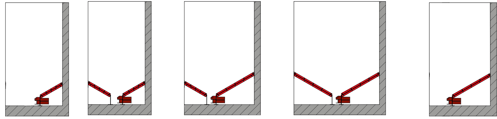 Configuration de silos à granulés modulaires à tôles inclinées